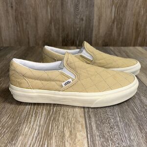 Vans OTW Classic Slip-On Quilted Yellow Tan Sneaker Shoes Men 6.5 / Womens 8